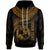 Tonga Polynesian Custom Hoodie Tonga Waves (Golden) Unisex Black - Polynesian Pride