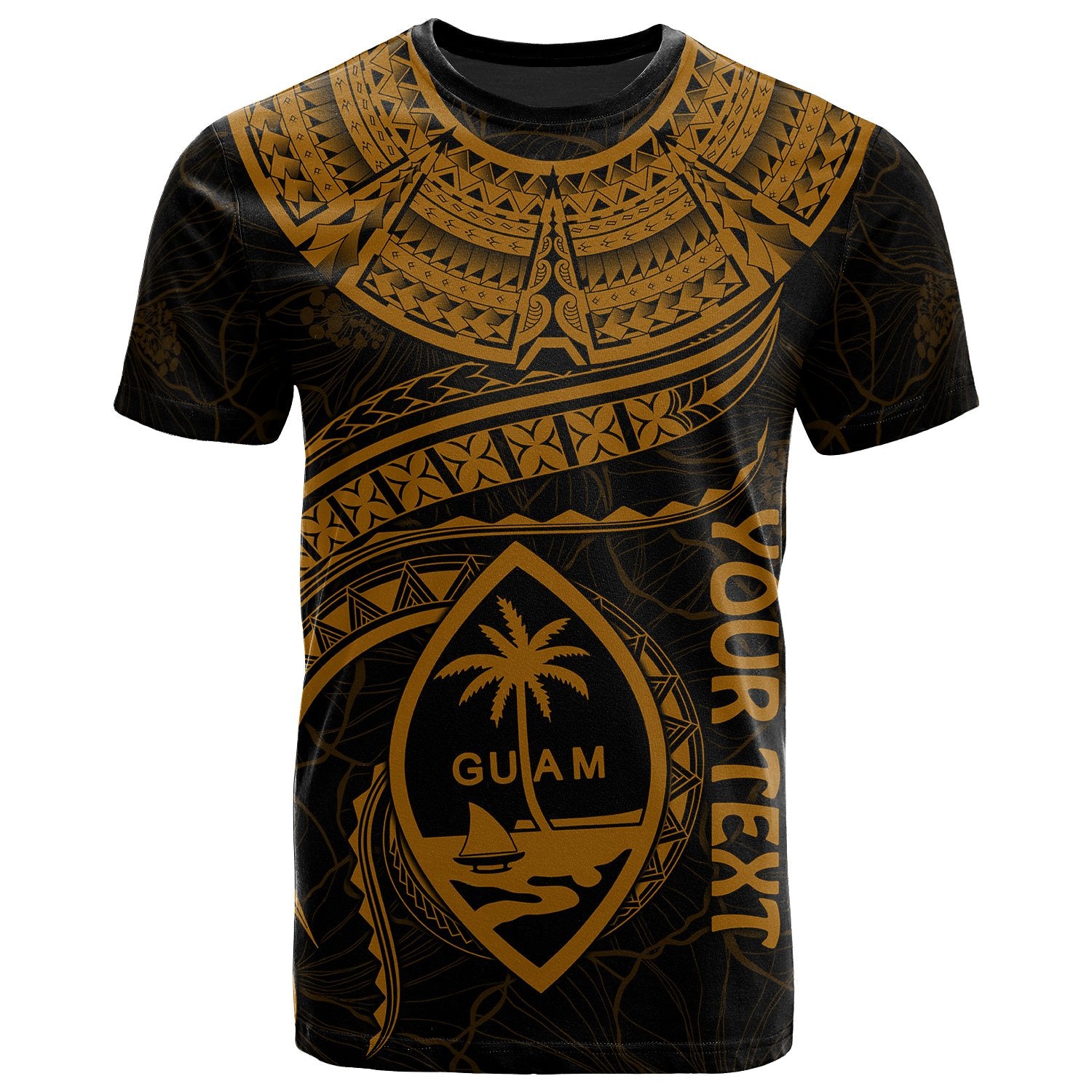 Guam Polynesian Custom T Shirt Guam Waves (Golden) Unisex Golden - Polynesian Pride