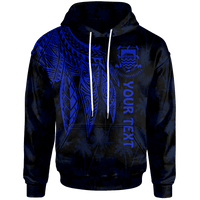 Tuvalu Custom Hoodie Polynesian Wings (Blue) Unisex Blue - Polynesian Pride