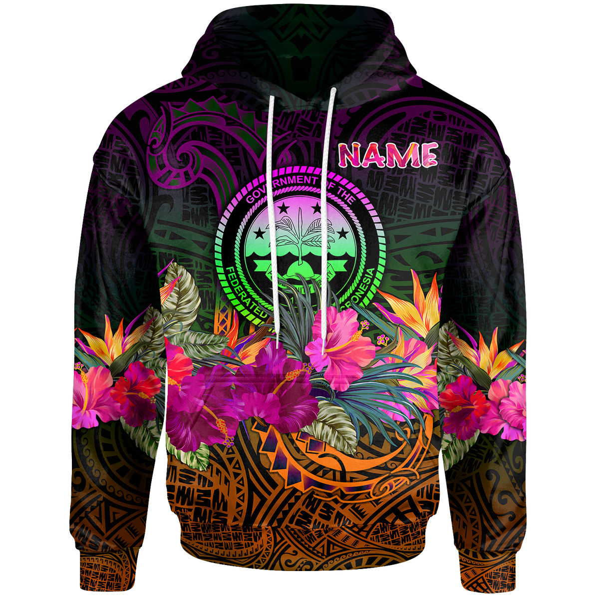 Federated States of Micronesia Custom Hoodie Summer Hibiscus Unisex Reggae - Polynesian Pride