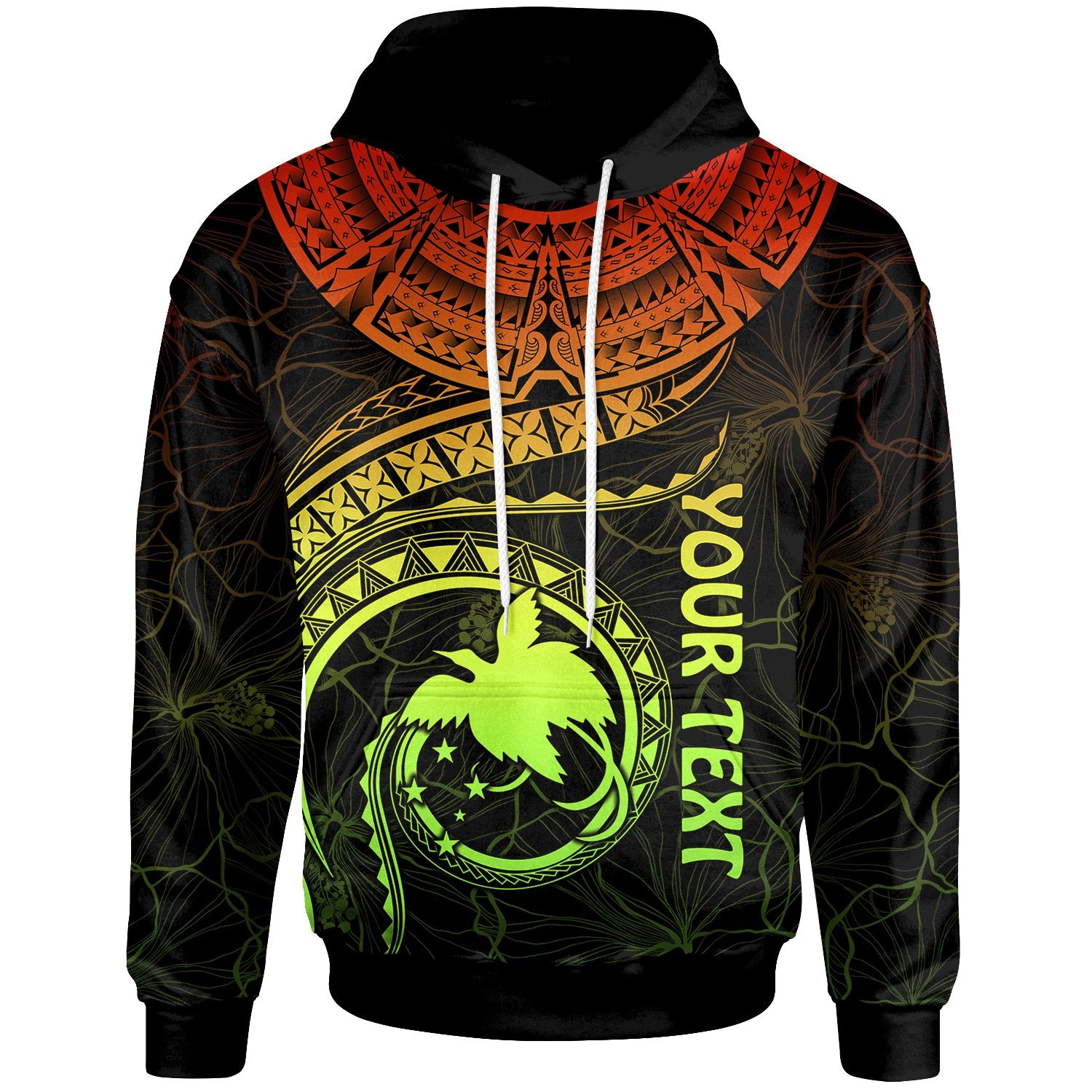 Papua New Guinea Polynesian Custom Hoodie Papua New Guinea Waves (Reggae) Unisex Reggae - Polynesian Pride