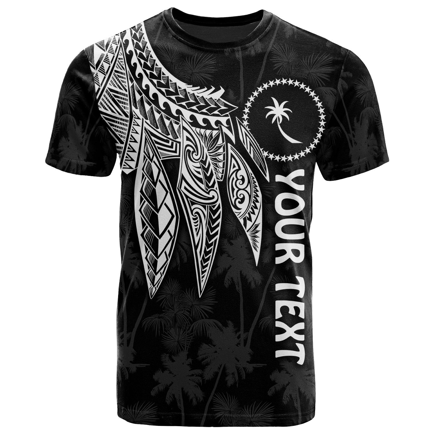 Chuuk Custom T Shirt Polynesian Wings (White) Unisex Turquoise - Polynesian Pride