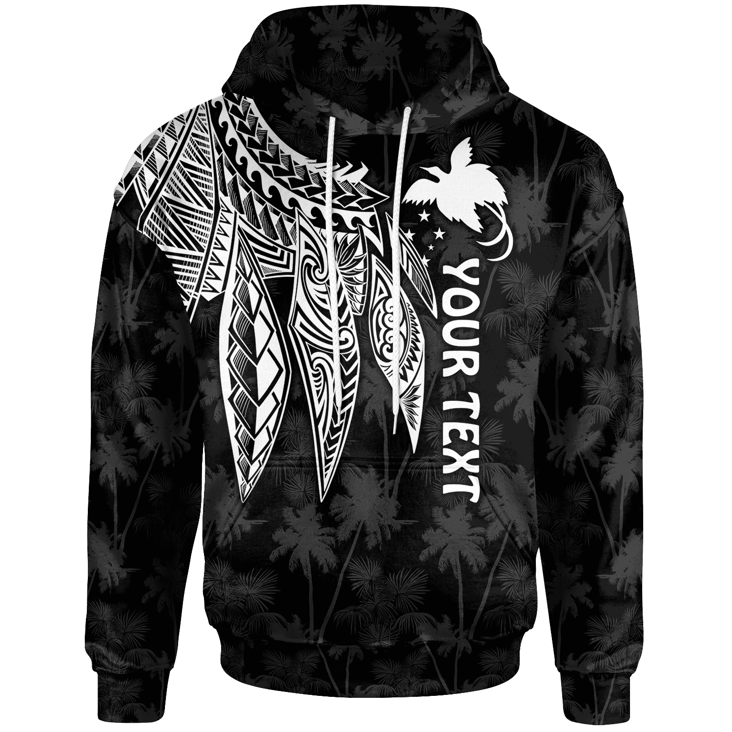 Papua New Guinea Custom Hoodie Polynesian Wings (White) Unisex White - Polynesian Pride