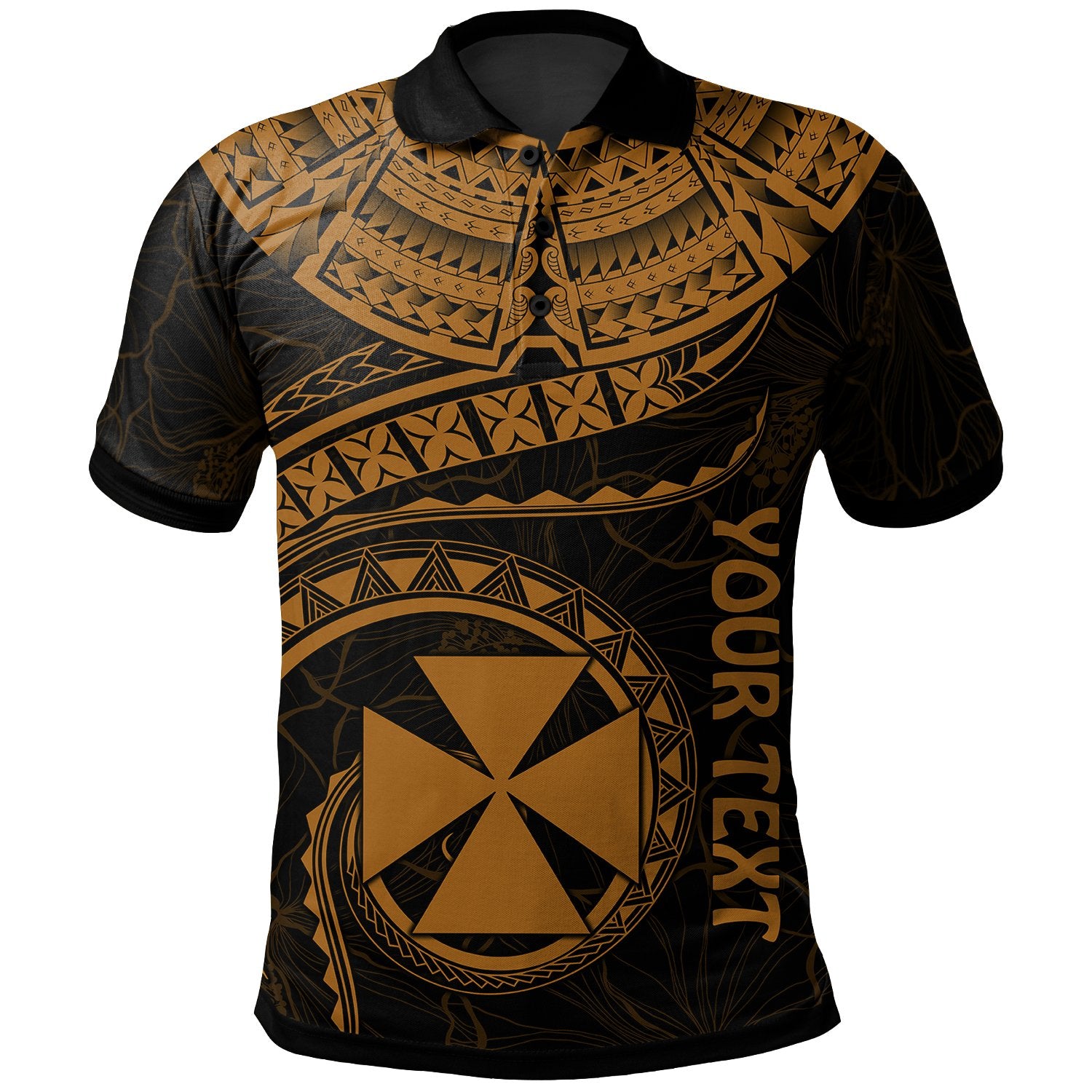 Wallis and Futuna Custom Polo Shirt Polynesian Waves (Golden) Unisex Golden - Polynesian Pride