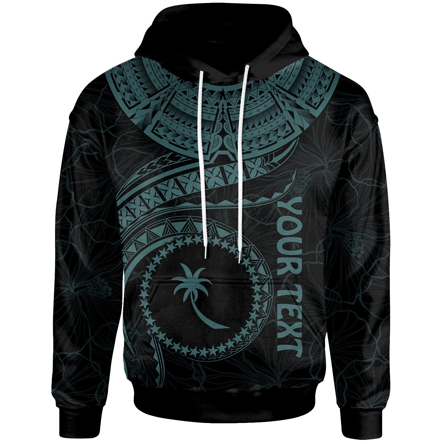 Chuuk Polynesian Custom Hoodie Chuuk Waves (Turquoise) Unisex Turquoise - Polynesian Pride