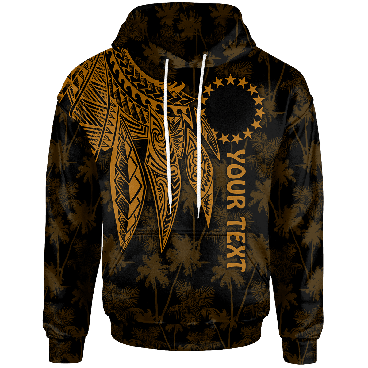 Cook Islands Custom Hoodie Polynesian Wings (Golden) Unisex Golden - Polynesian Pride