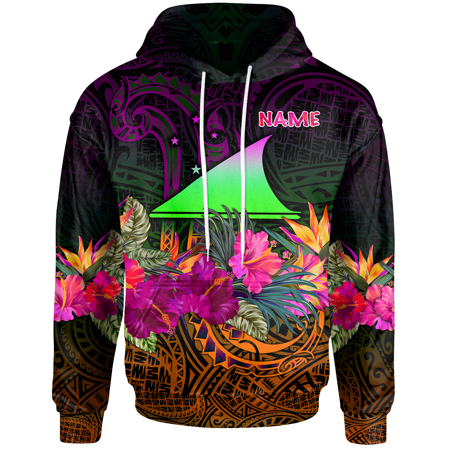 Tokelau Custom Hoodie Summer Hibiscus Unisex Reggae - Polynesian Pride