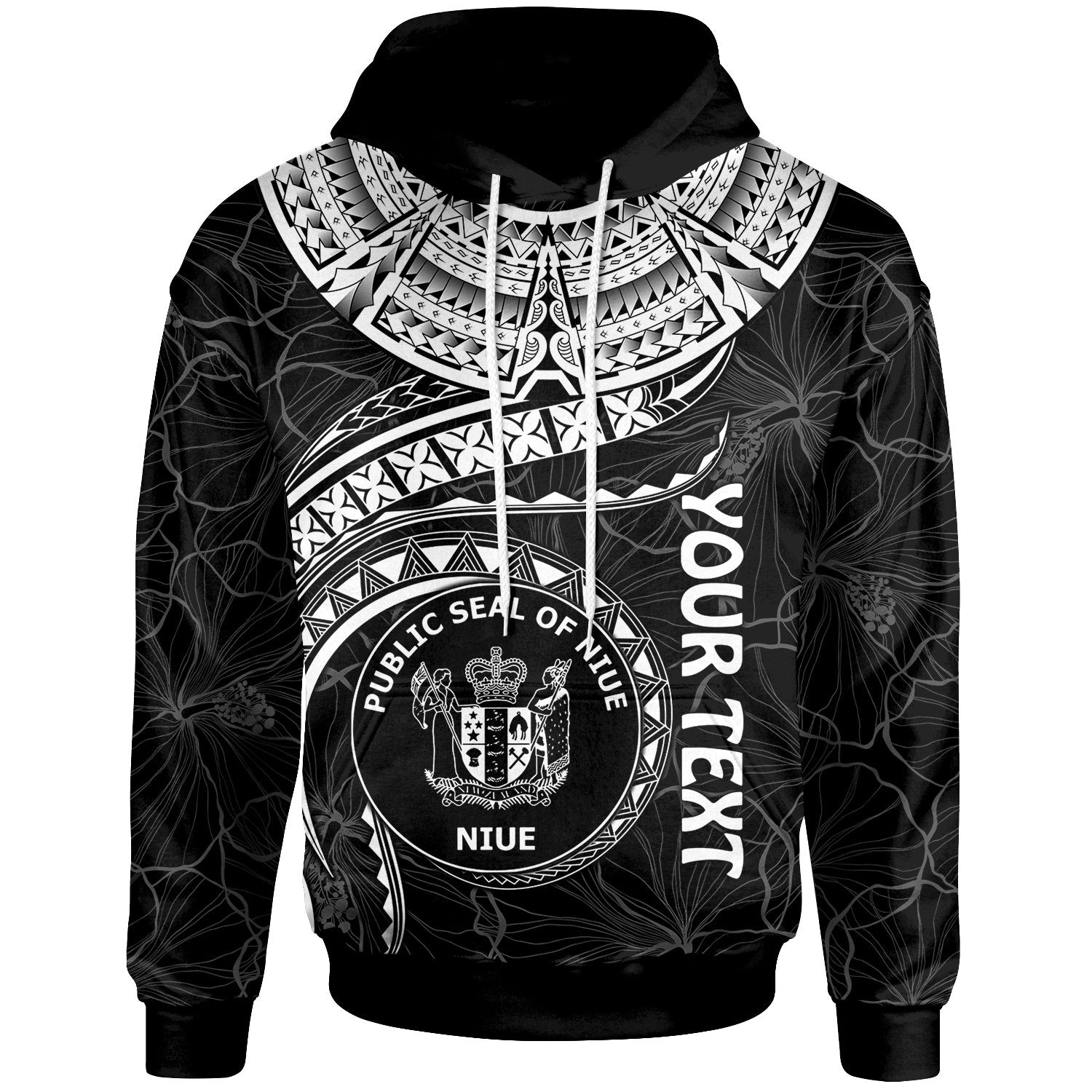 Niue Polynesian Custom Hoodie Niue Waves (White) Unisex White - Polynesian Pride