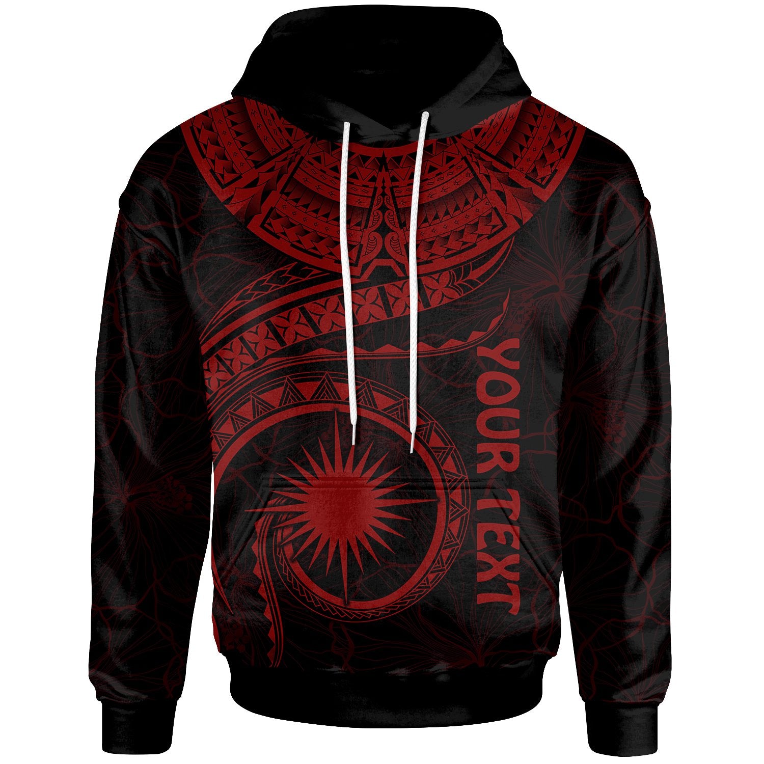 Marshall Islands Polynesian Custom Hoodie Marshall Islands Waves (Red) Unisex Red - Polynesian Pride