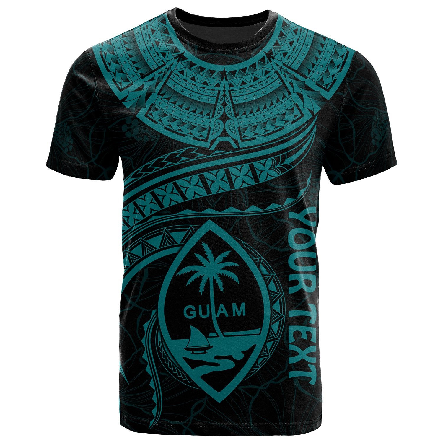 Guam Polynesian Custom T Shirt Guam Waves (Turquoise) Unisex Art - Polynesian Pride