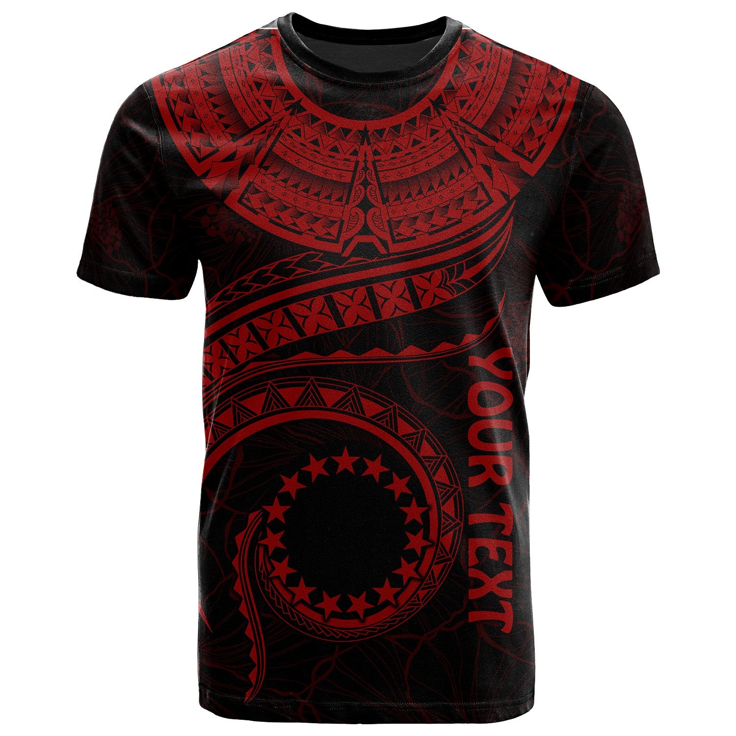 Cook Islands Custom T Shirt Polynesian Waves (Red) Unisex Red - Polynesian Pride