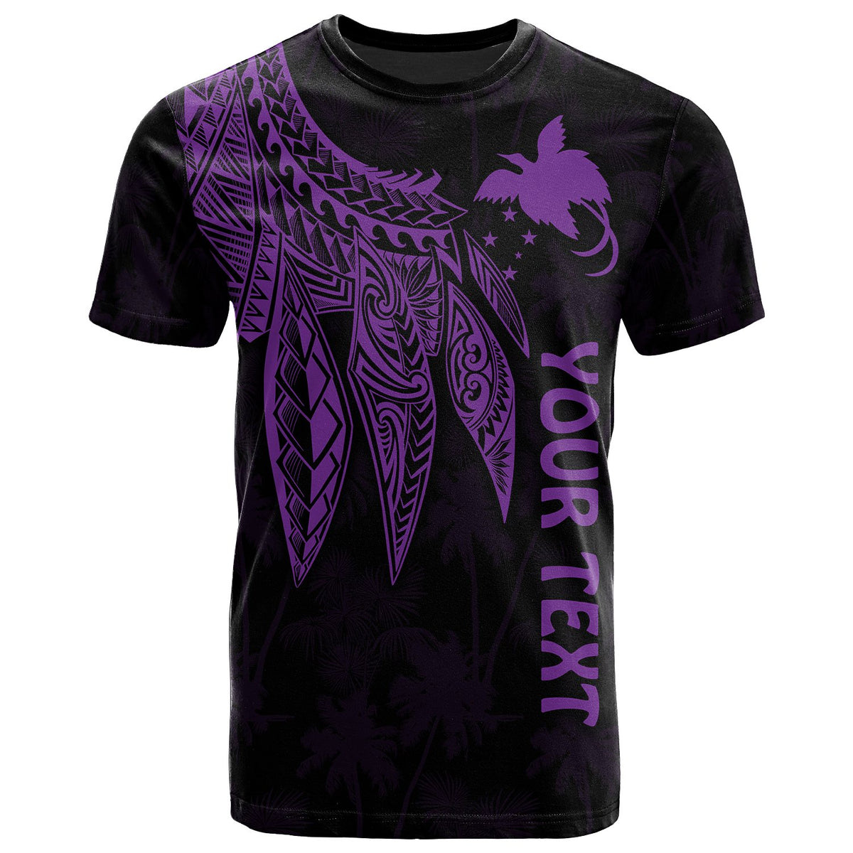 Papua New Guinea Custom T Shirt Polynesian Wings (Purple) Unisex Purple - Polynesian Pride