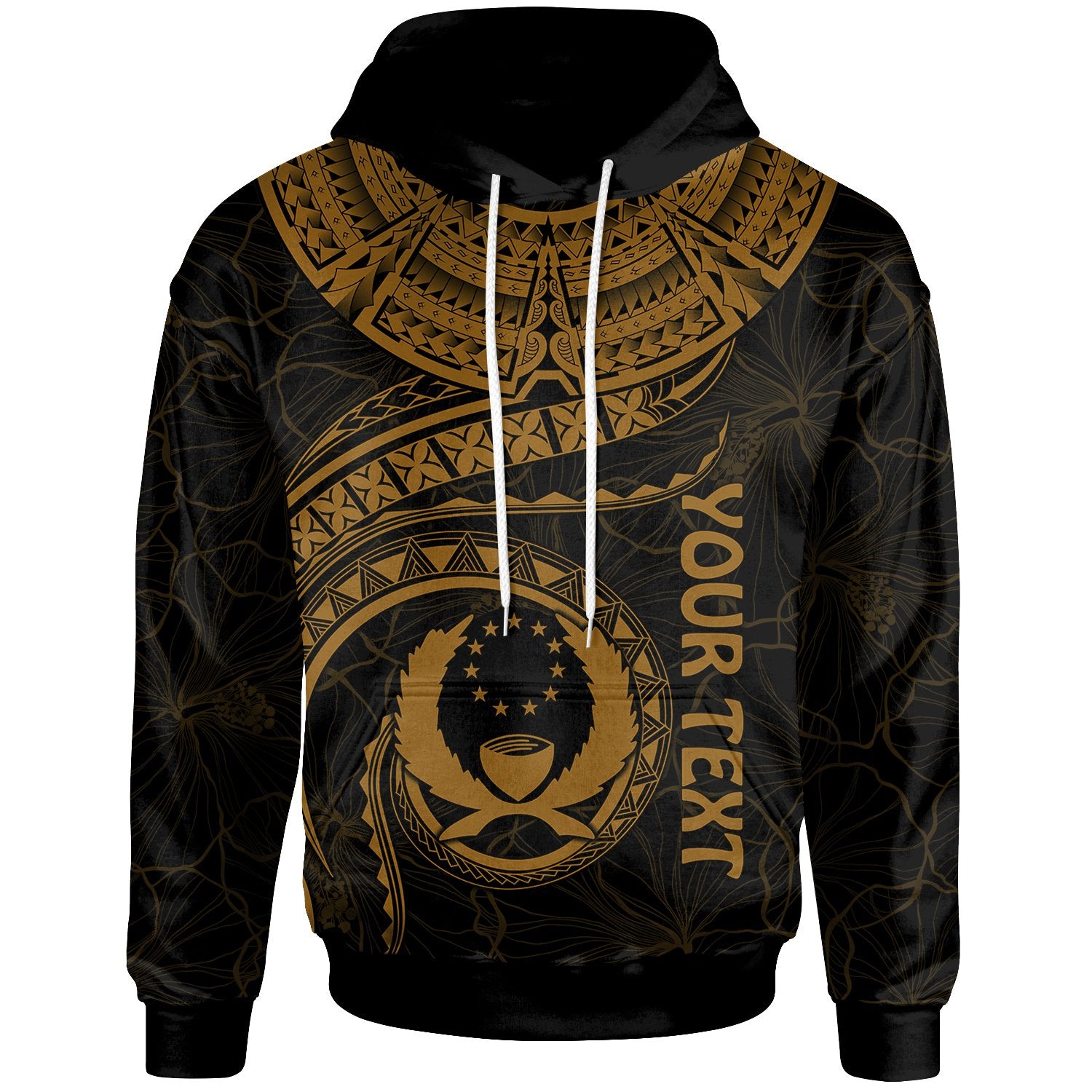 Pohnpei Polynesian Custom Hoodie Pohnpei Waves (Golden) Unisex Golden - Polynesian Pride