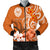 Custom Tahiti Personalised Men's Bomber Jacket - Tahitians Spirit Orange - Polynesian Pride