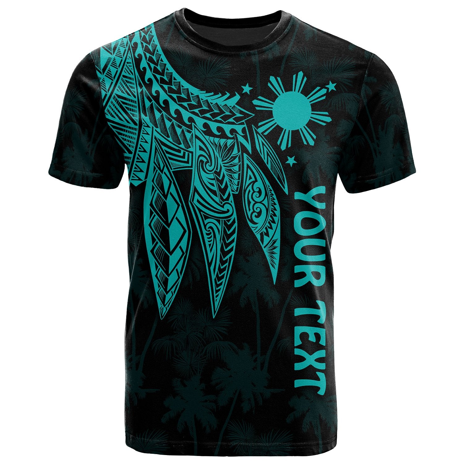 The Philippines Custom T Shirt Polynesian Wings (Turquoise) Unisex Turquoise - Polynesian Pride