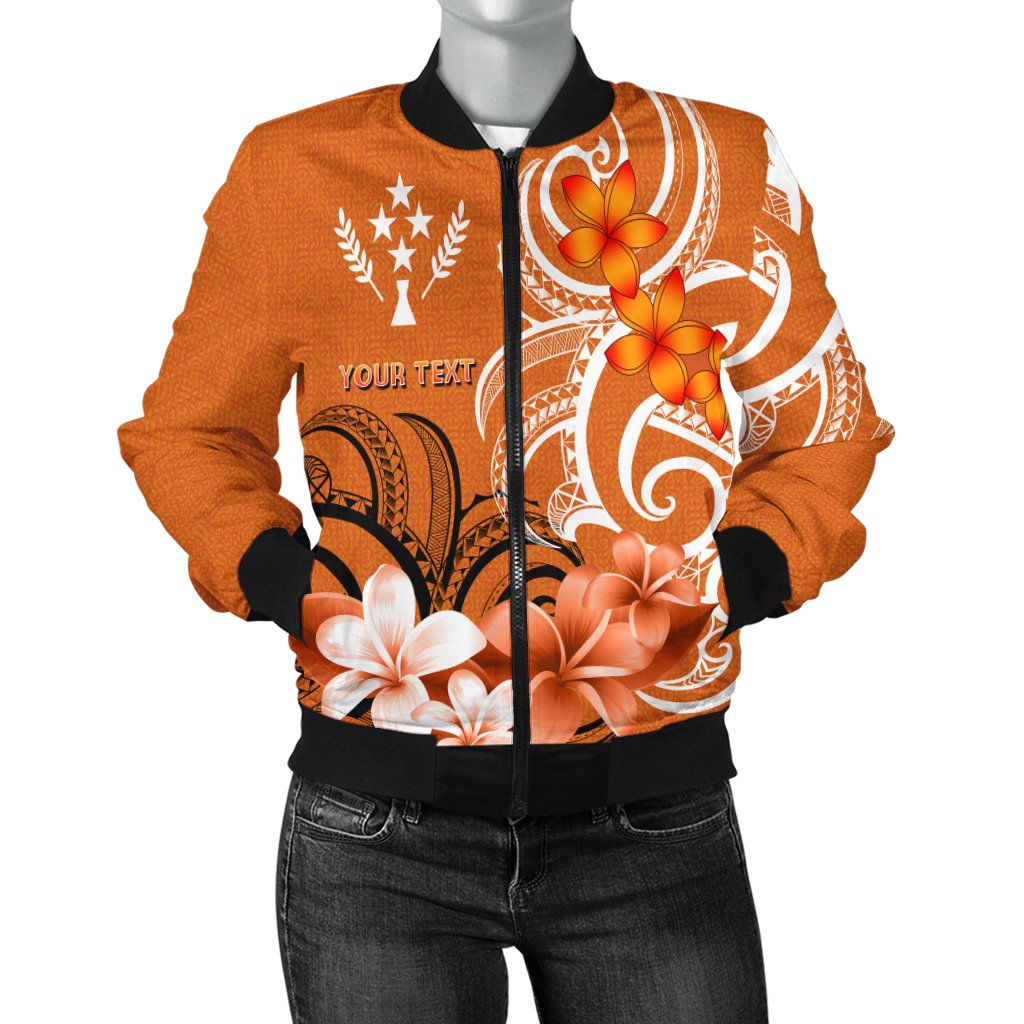 Custom Kosrae Personalised Women's Bomber Jacket - Kosrae Spirit Orange - Polynesian Pride