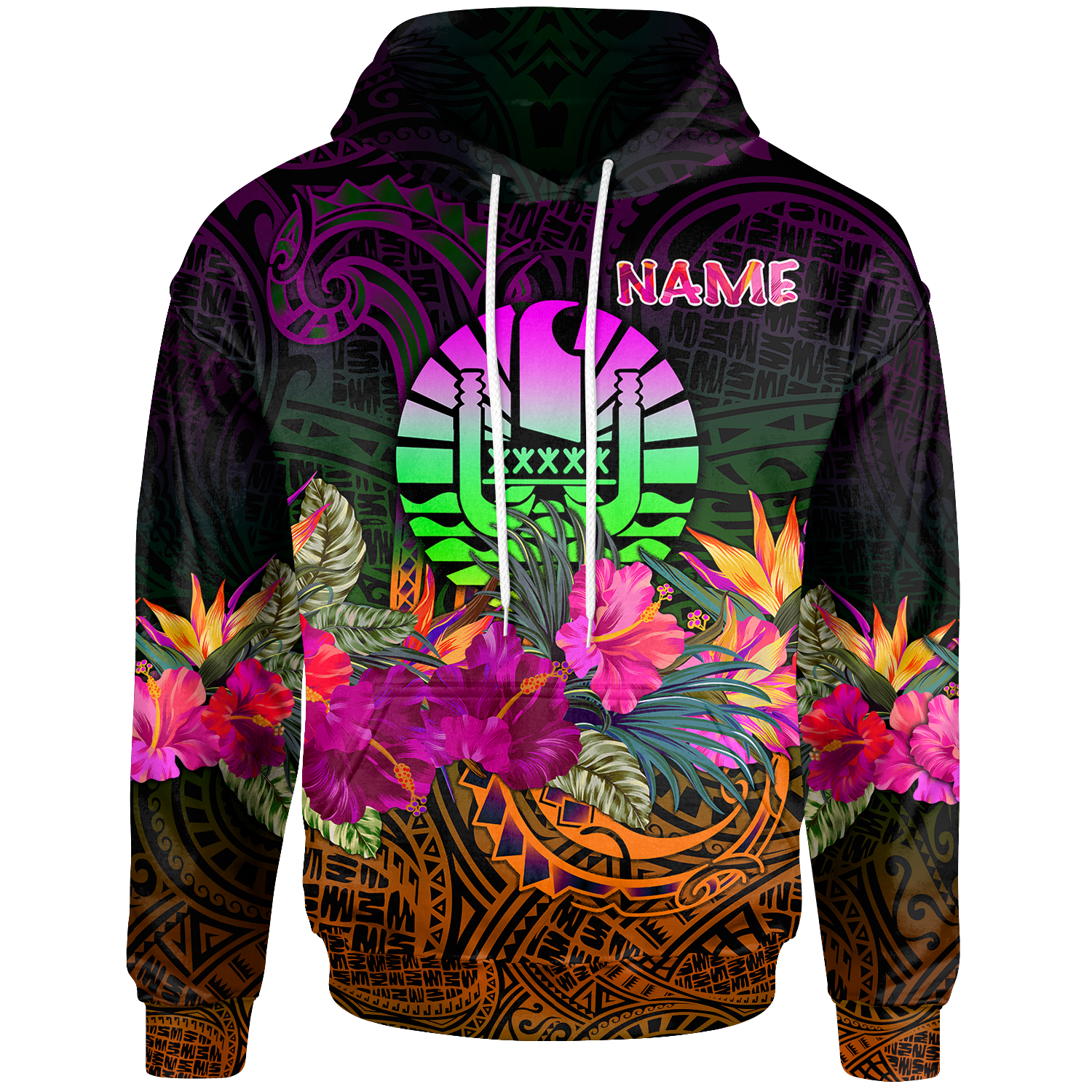 Tahiti Polynesian Custom Hoodie Summer Hibiscus Unisex Reggae - Polynesian Pride