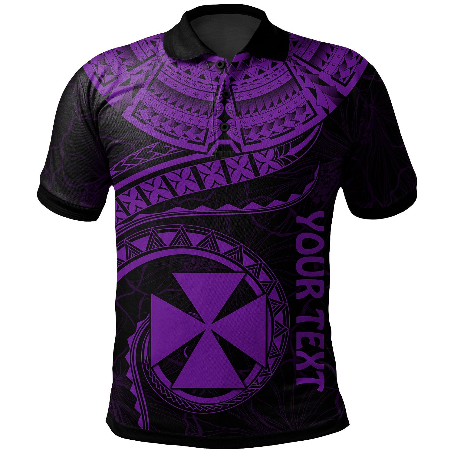 Wallis and Futuna Custom Polo Shirt Polynesian Waves (Purple) Unisex Purple - Polynesian Pride