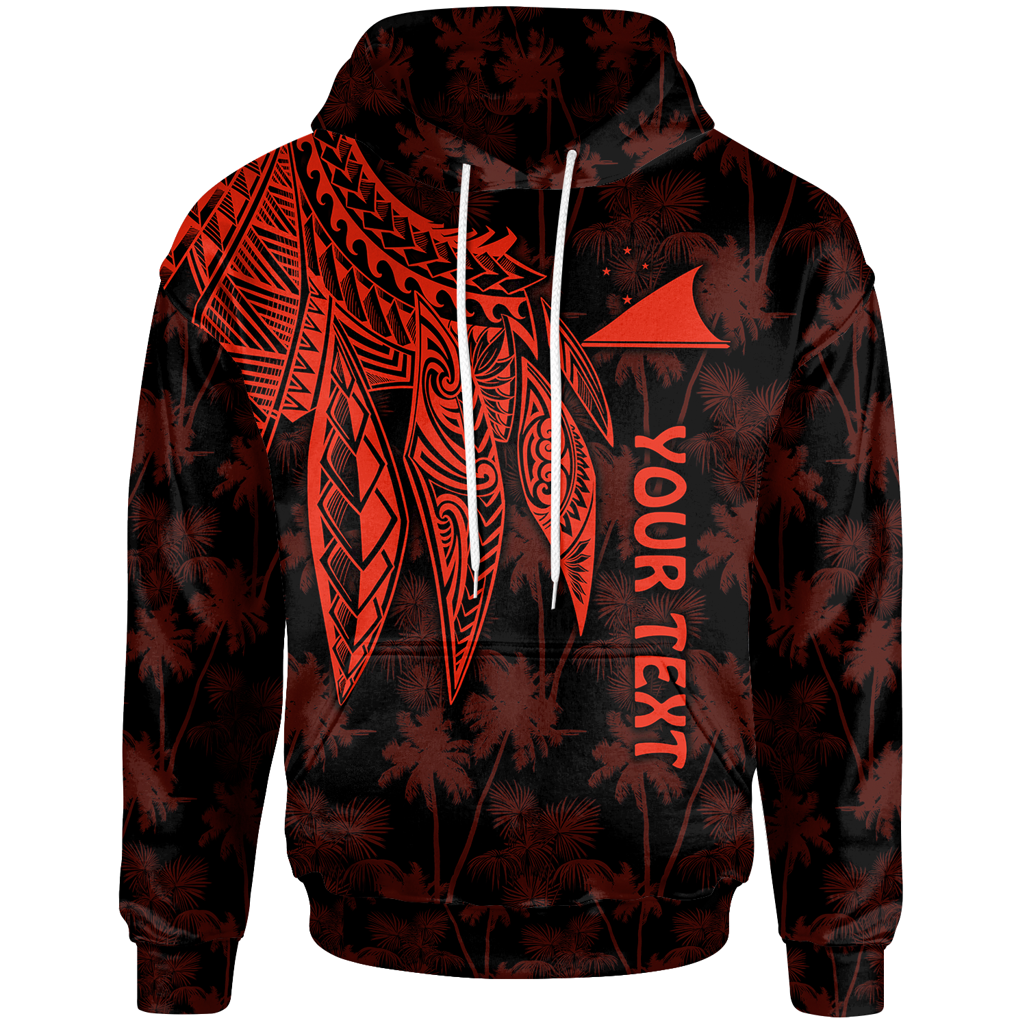 Tokelau Polynesian Custom Hoodie Polynesian Wings (Red) Unisex Red - Polynesian Pride