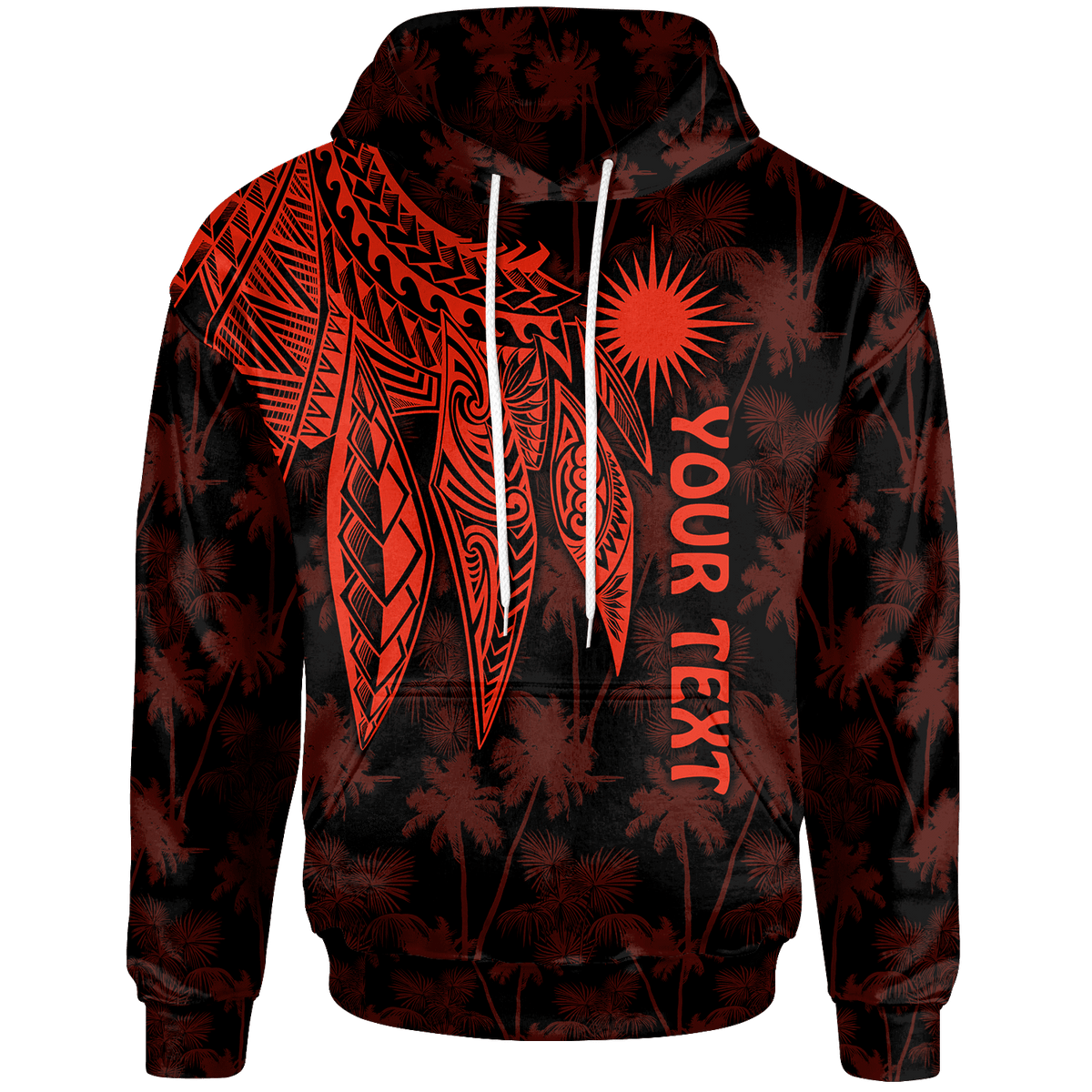 Marshall Islands Custom Hoodie Polynesian Wings (Red) Unisex Red - Polynesian Pride