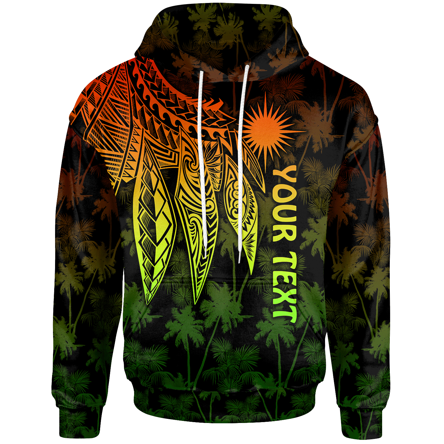 Marshall Islands Custom Hoodie Polynesian Wings (Reggae) Unisex Reggae - Polynesian Pride