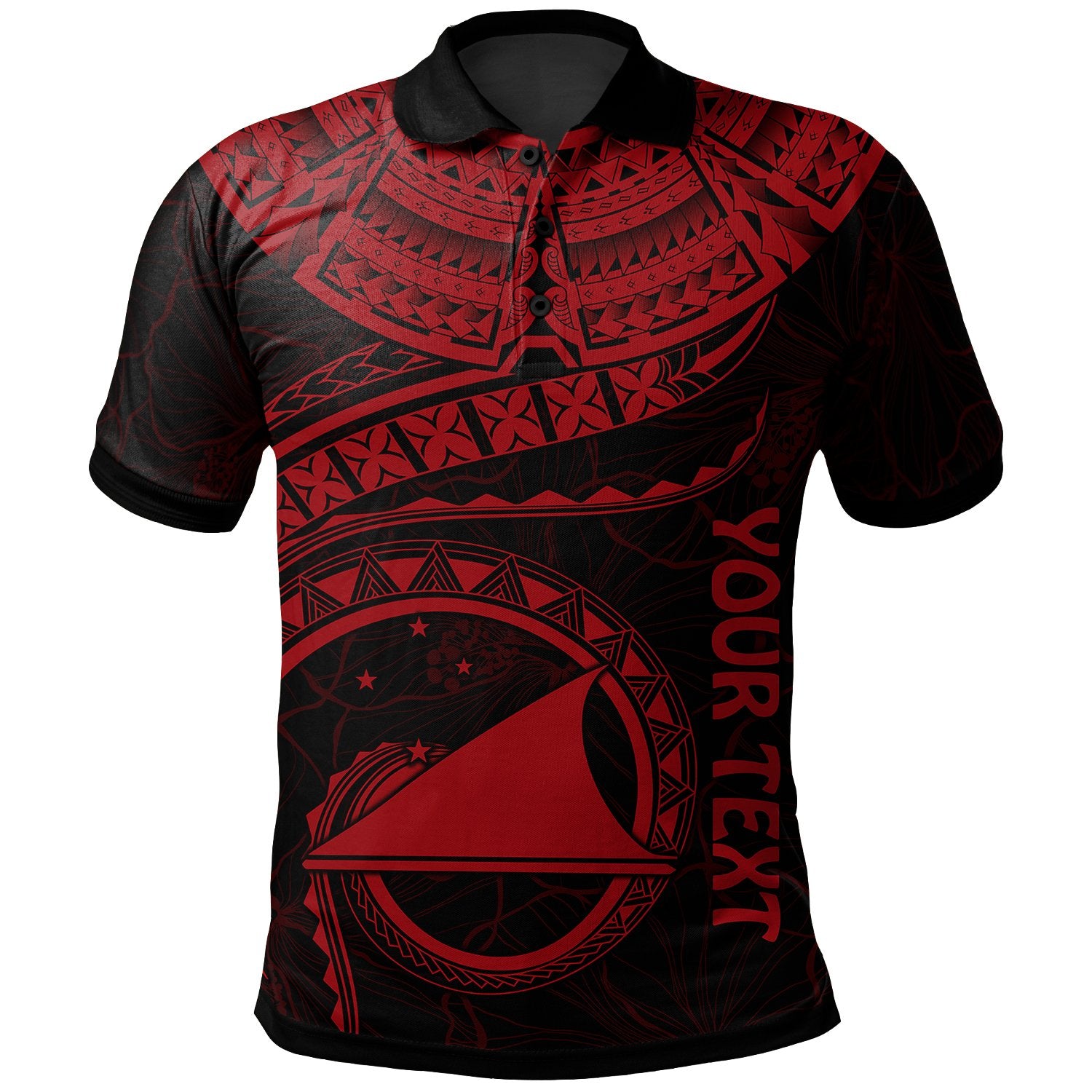 Tokelau Polynesian Custom Polo Shirt Tokelau Waves (Red) Unisex Red - Polynesian Pride