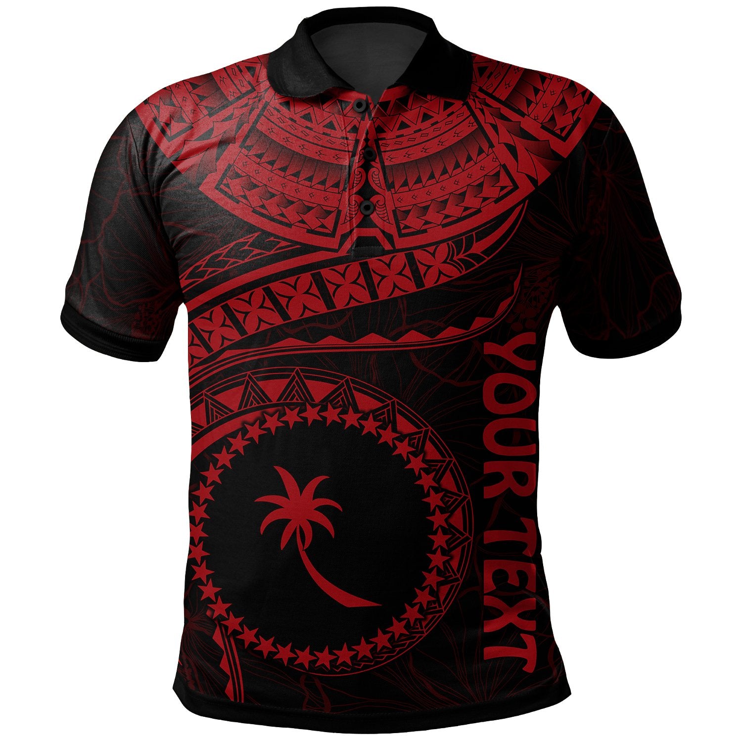 Chuuk Polynesian Custom Polo Shirt Truk Waves (Red) Unisex Red - Polynesian Pride