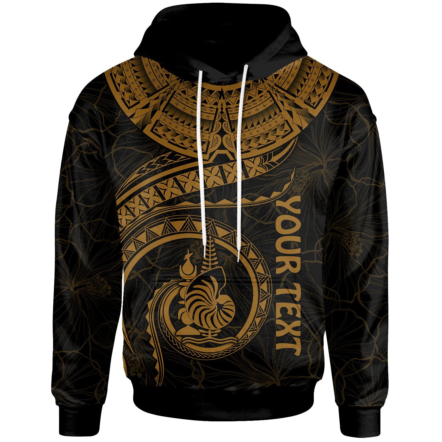 New Caledonia Polynesian Custom Hoodie New Caledonia Waves (Golden) Unisex Golden - Polynesian Pride