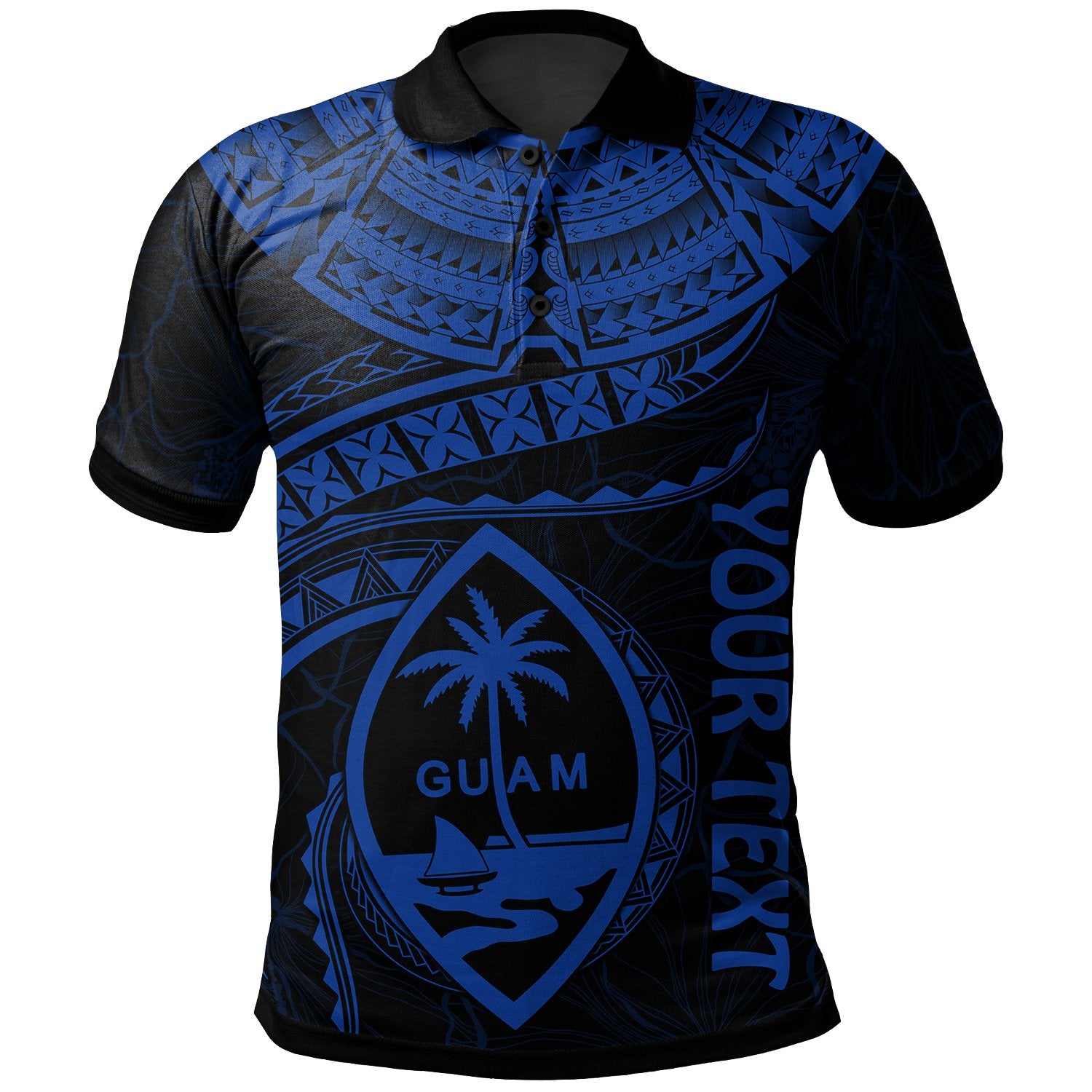 Guam Polynesian Custom Polo Shirt Guam Waves (Blue) Unisex Blue - Polynesian Pride