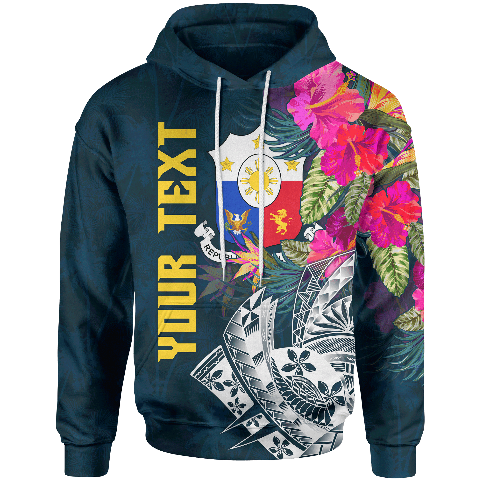 The Philippines Custom Hoodie Summer Vibes Unisex Blue - Polynesian Pride