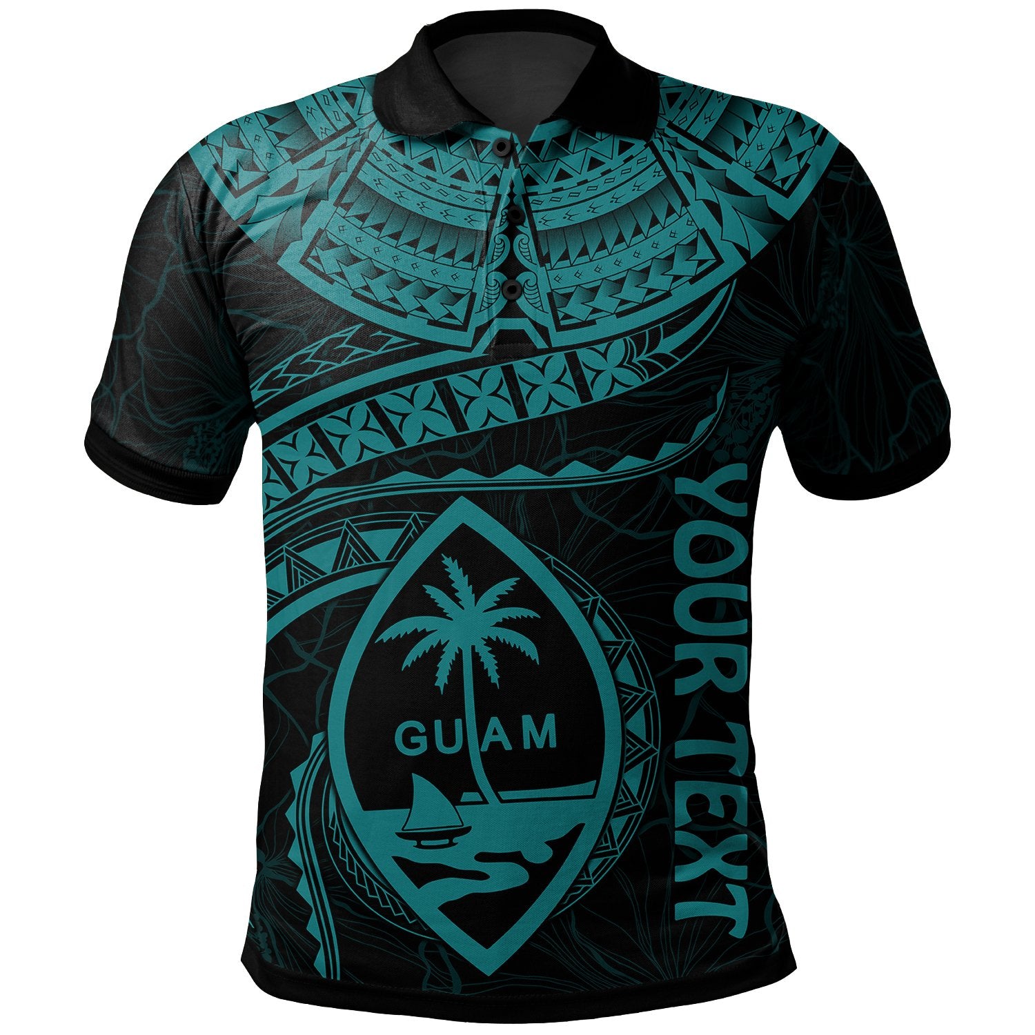 Guam Polynesian Custom Polo Shirt Guam Waves (Turquoise) Unisex Turquoise - Polynesian Pride