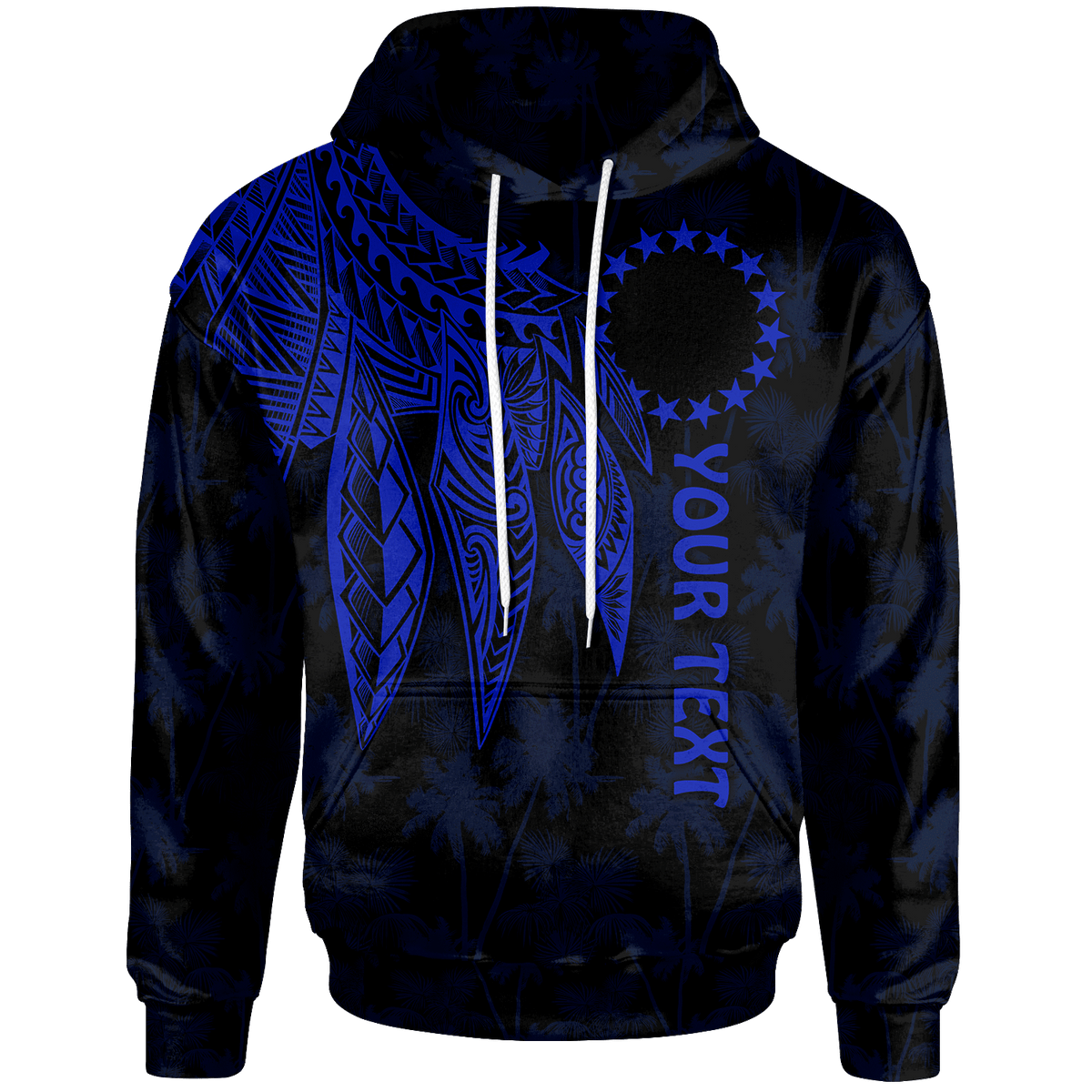 Cook Islands Custom Hoodie Polynesian Wings (Blue) Unisex Blue - Polynesian Pride