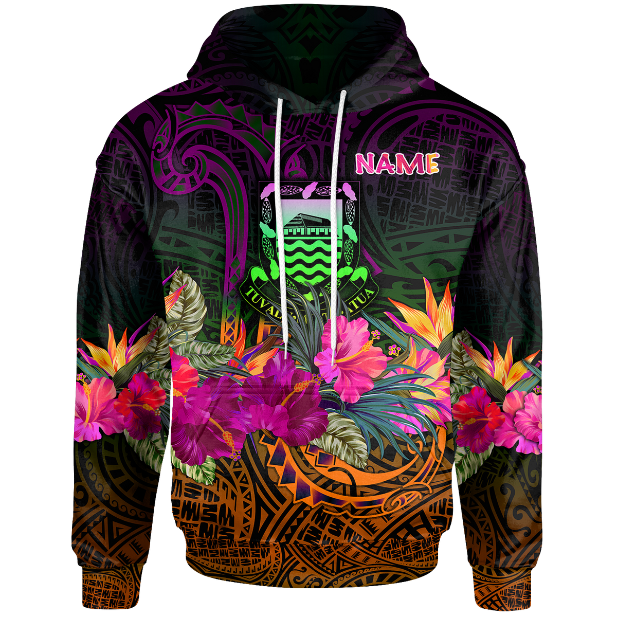 Tuvalu Custom Hoodie Summer Hibiscus Unisex Reggae - Polynesian Pride