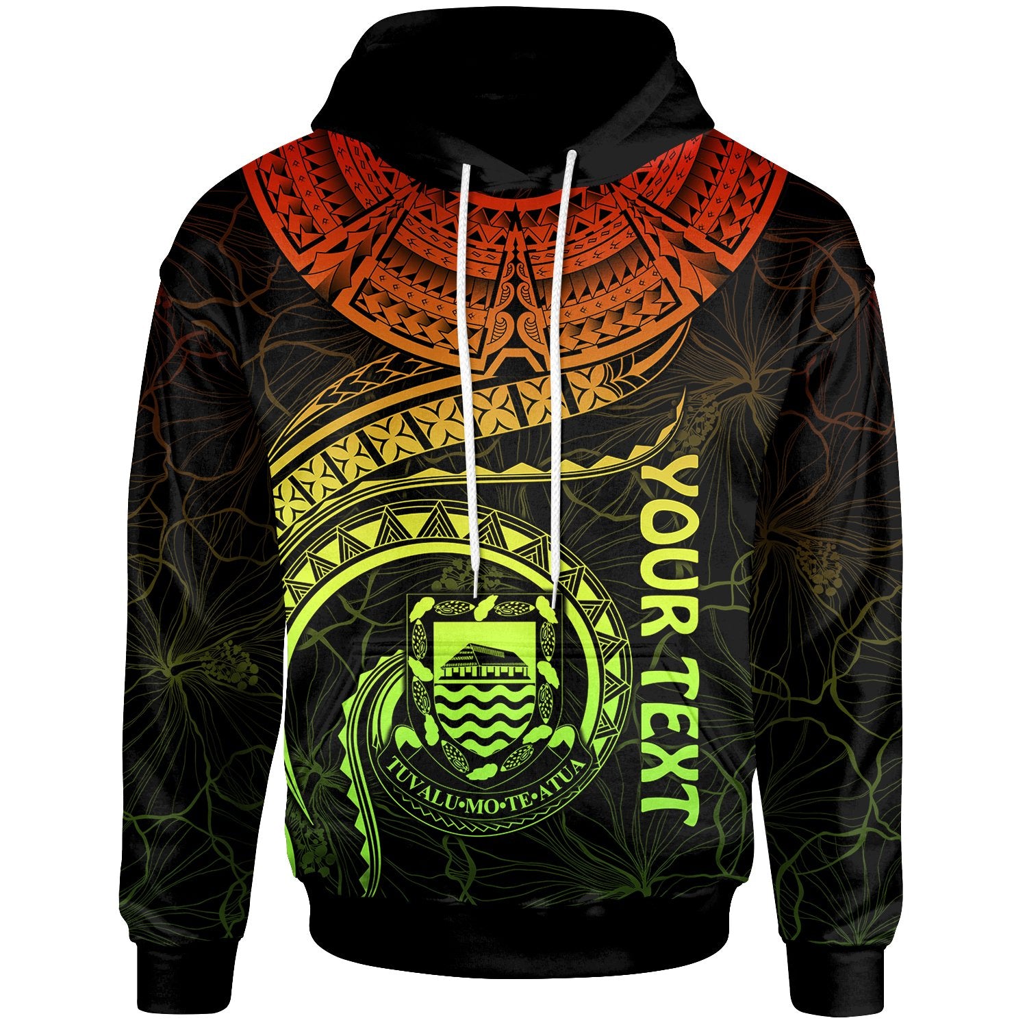 Tuvalu Polynesian Custom Hoodie Tuvalu Waves (Reggae) Unisex Reggae - Polynesian Pride