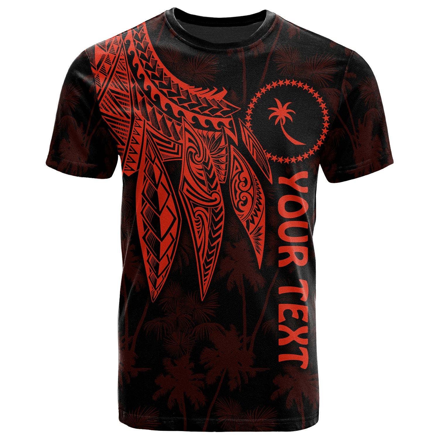 Chuuk Custom T Shirt Polynesian Wings (Red) Unisex Red - Polynesian Pride