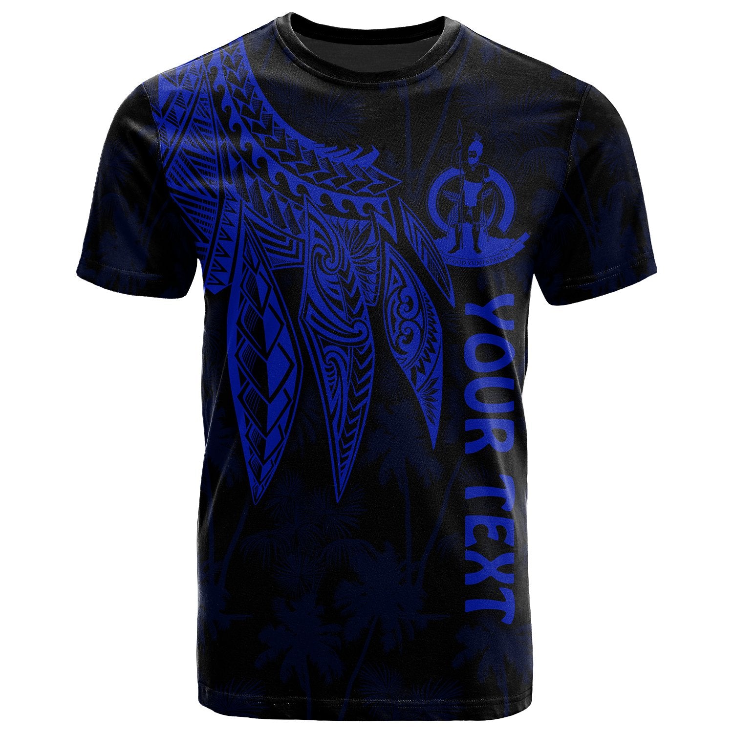 Vanuatu Custom T Shirt Polynesian Wings (Blue) Unisex Blue - Polynesian Pride