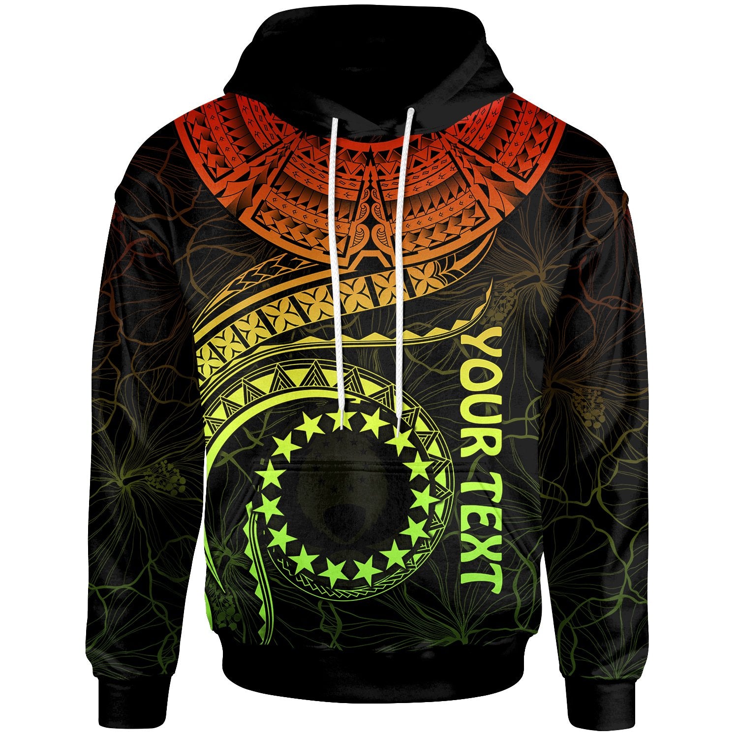 Cook Islands Polynesian Custom Hoodie Cook Islands Waves (Reggae) Unisex Reggae - Polynesian Pride