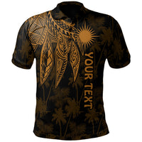 Marshall Islands Custom Polo Polynesian Wings (Golden) Unisex Golden - Polynesian Pride
