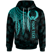 Pohnpei Custom Hoodie Polynesian Wings (Turquoise) Unisex Turquoise - Polynesian Pride