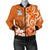 Custom Fiji Personalised Women's Bomber Jacket - Fijian Spirit Orange - Polynesian Pride