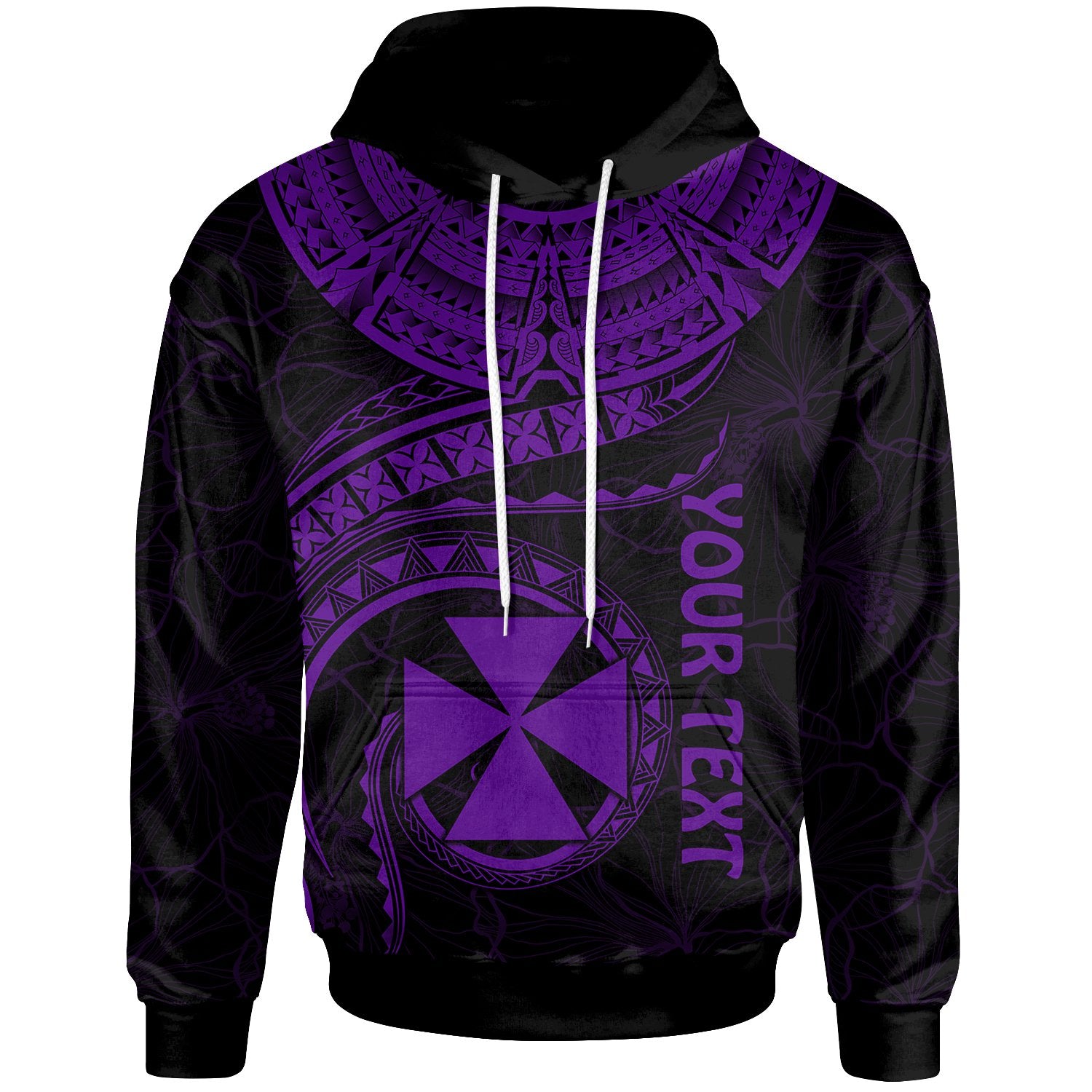 Wallis and Futuna Polynesian Custom Hoodie Wallis and Futuna Waves (Purple) Unisex Purple - Polynesian Pride