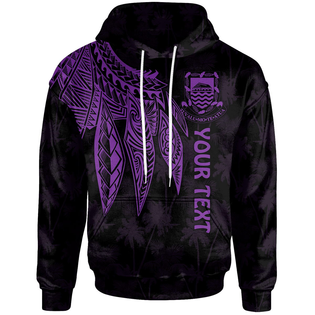 Tuvalu Custom Hoodie Polynesian Wings (Purple) Unisex Purple - Polynesian Pride