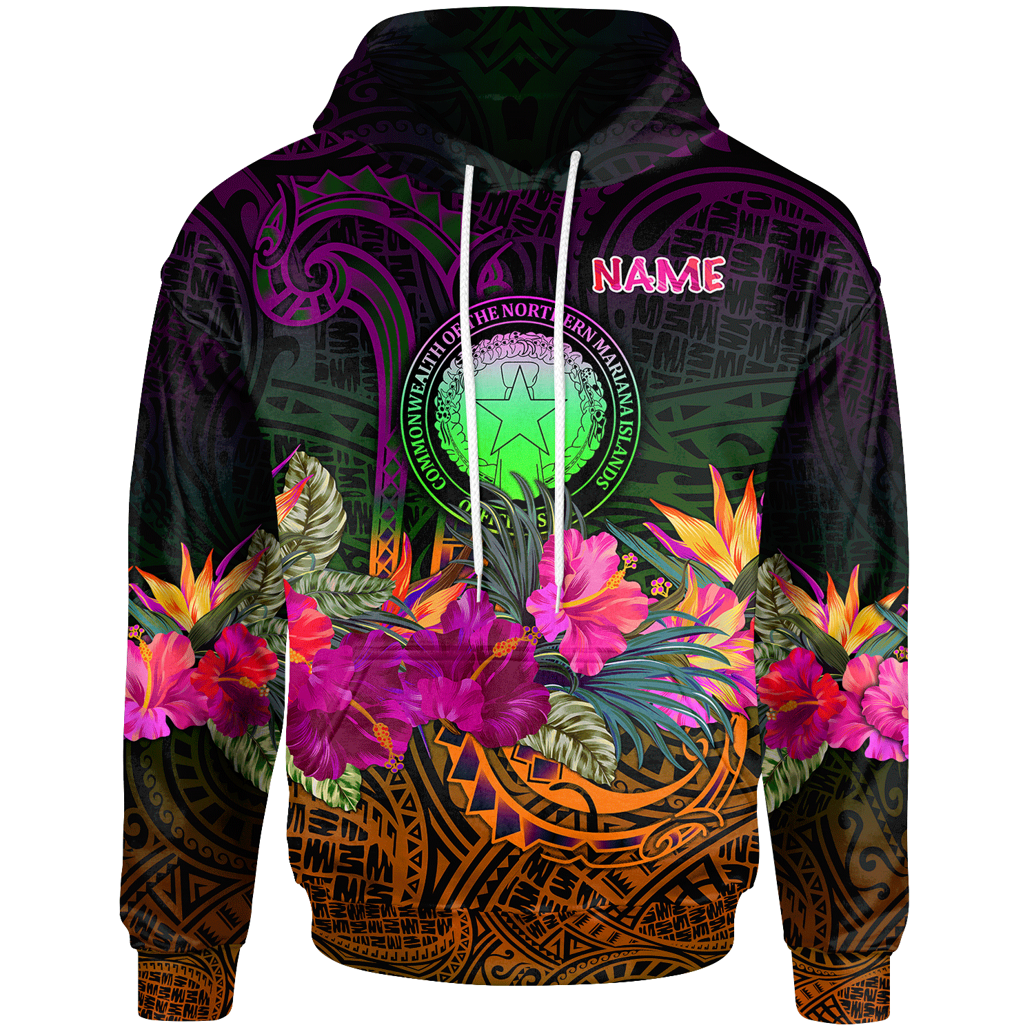 Northern Mariana Islands Polynesian Custom Hoodie Summer Hibiscus Unisex Reggae - Polynesian Pride