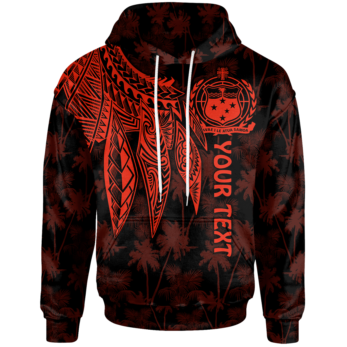 Samoa Custom Hoodie Polynesian Wings (Red) Unisex Red - Polynesian Pride