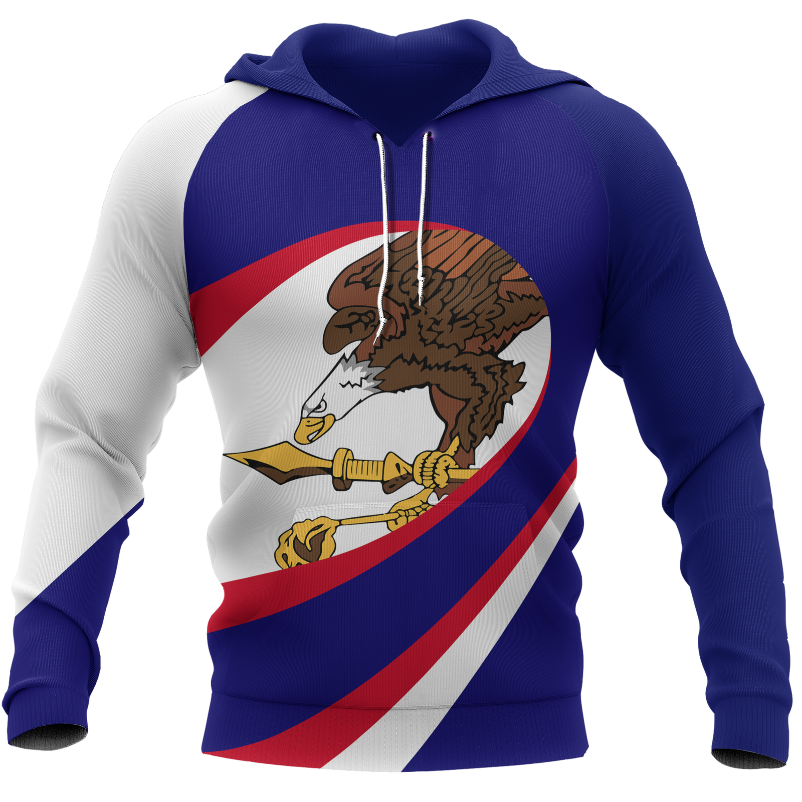 American Samoa All Over Hoodie Unique Style Unisex Blue - Polynesian Pride