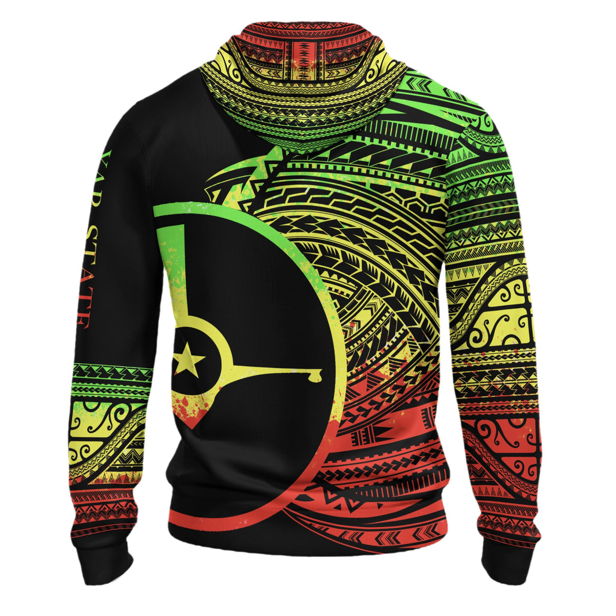 Yap Hoodie Micronesia Reggae Patterns With Coat of Arms - Polynesian Pride