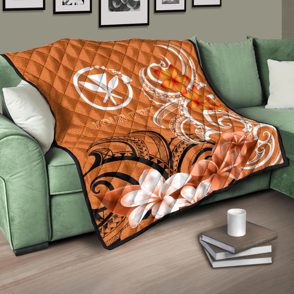 Custom Hawaii Personalised Premium Quilt - Hawaiian Spirit Orange - Polynesian Pride