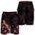 Chuuk Polynesian Men's Shorts - Turtle With Blooming Hibiscus Red - Polynesian Pride