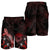 American Samoa Polynesian Men's Shorts - Turtle With Blooming Hibiscus Red - Polynesian Pride