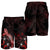 Fiji Polynesian Men's Shorts - Turtle With Blooming Hibiscus Red - Polynesian Pride